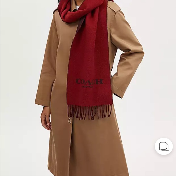 COACH Bi-color muffler scarf red/burgandy - Picture 2 of 4